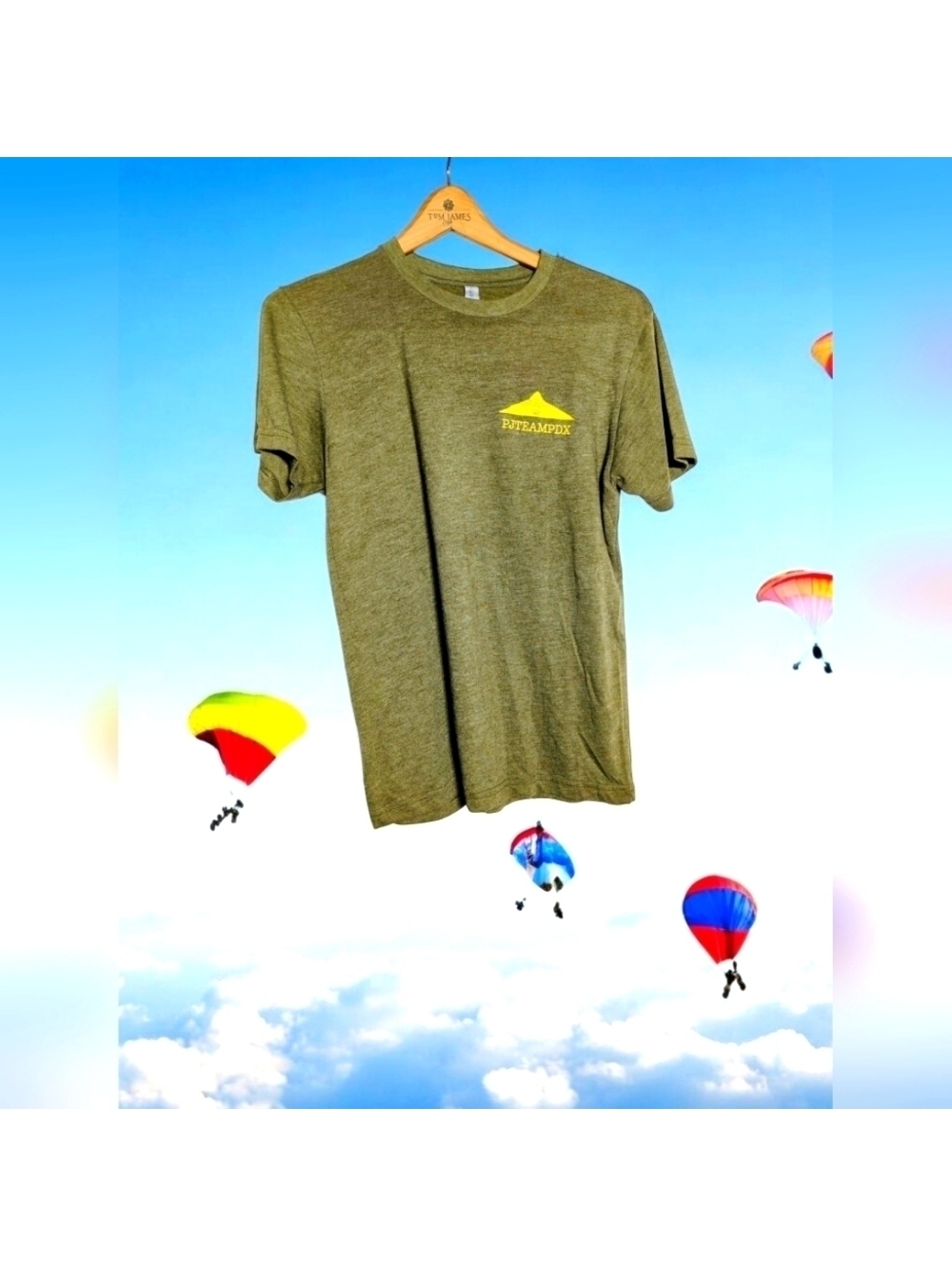 Next Level PJTEAMPDX S Olive Green Tee High Vizz Low Speed